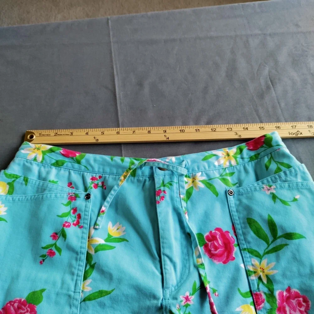 DAVID N SPORT Women 14 Floral Tropical Skort Drawstring Tennis Beach Golf Resort